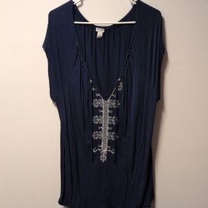 Old Navy Blue Embellished Blouse